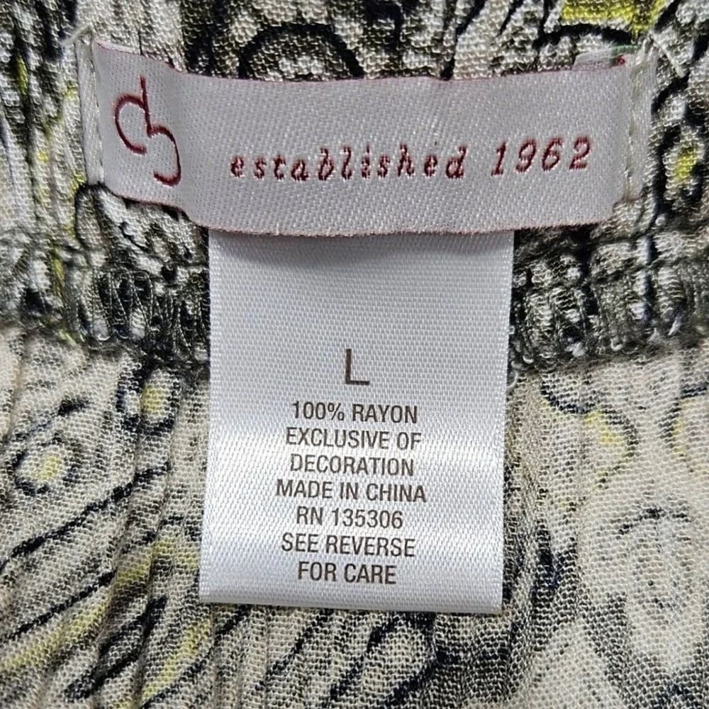 Dress Barn Women L Paisley Medallion Beaded Trim A-Line Skirt‎ Olive Yellow Boho